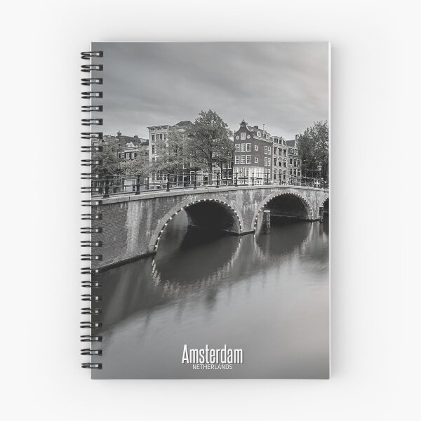 Item preview, Amsterdam Black and White Photo - Netherlands Love - Dutch Canal and Bridge designed and sold by SoccaTamam.