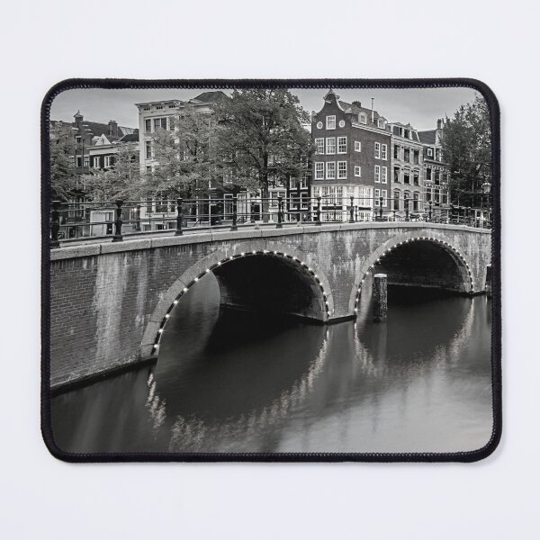 Item preview, Amsterdam Black and White Photo - Netherlands Love - Dutch Canal and Bridge designed and sold by SoccaTamam.