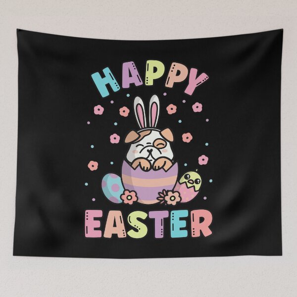Item preview, Happy Easter Kawaii Bunny Bulldog Cute Spring Egg Hunting designed and sold by JokeGysen.