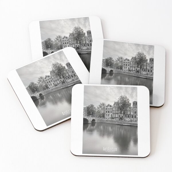 Item preview, Amsterdam Black and White Photo - Netherlands Love - Dutch Canals and Bridge designed and sold by SoccaTamam.