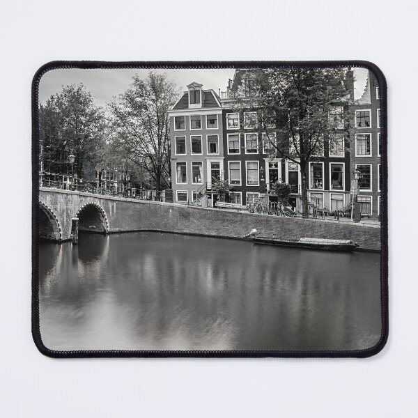 Item preview, Amsterdam Black and White Photo - Netherlands Love - Dutch Canals and Bridge designed and sold by SoccaTamam.