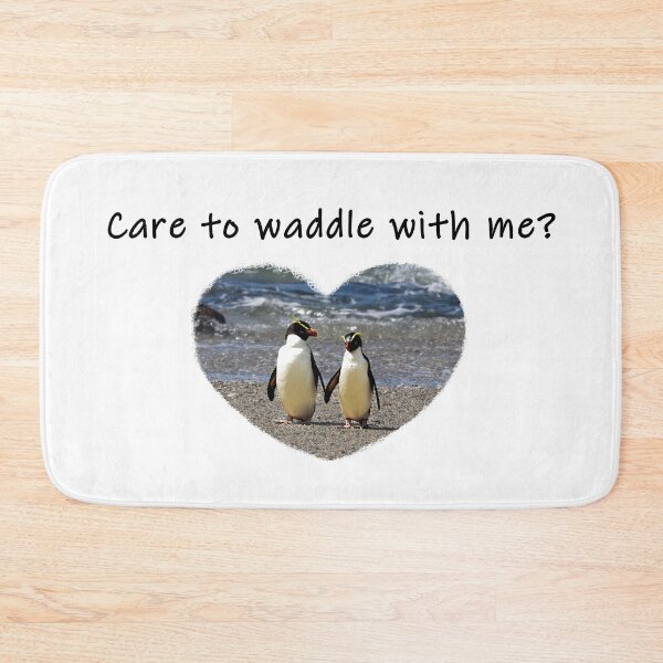 Item preview, Care to waddle with me? Fiordland Penguin Couple (black text) designed and sold by SBPenguins.