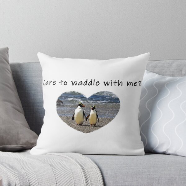Item preview, Care to waddle with me? Fiordland Penguin Couple (black text) designed and sold by SBPenguins.