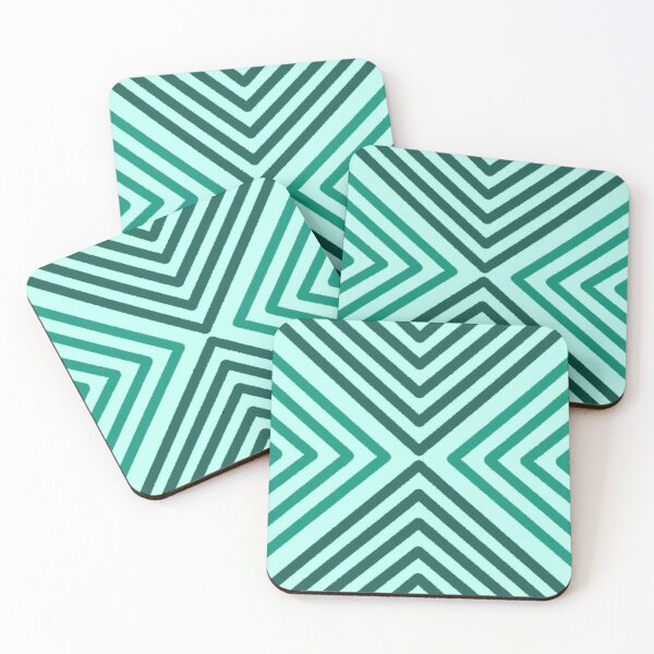 Item preview, Aqua Green Illusion Geometric Patterns designed and sold by SemDesigns1.