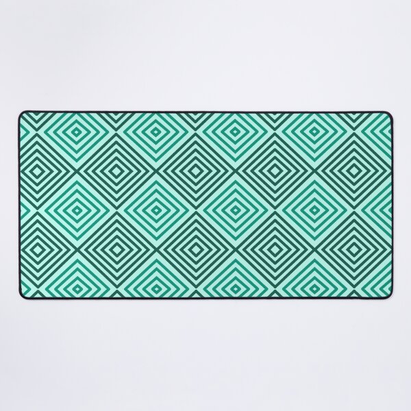 Artikelvorschau, Aqua-grüne Illusions-geometrische Muster entworfen und verkauft von SemDesigns1.