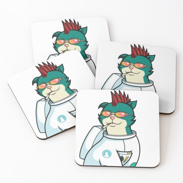Item preview, Stylish Space Cats with a Cigarette and a Mirrored Sunglass designed and sold by cocoshopdesign.