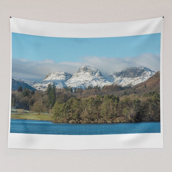 Item preview, The Langdale Pikes in Winter seen from Lake Windermere in the Lake District National Park designed and sold by Cameranick.