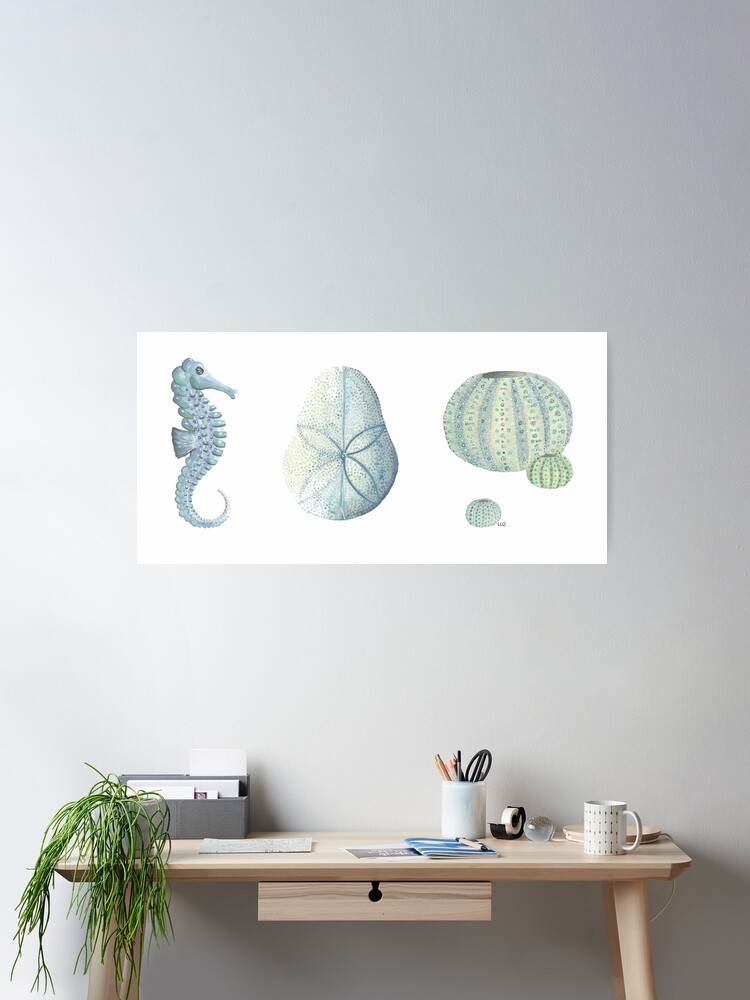 Thumbnail 1 of 3, Poster, coastal collection I - a study in blue designed and sold by LisaLeQuelenec.