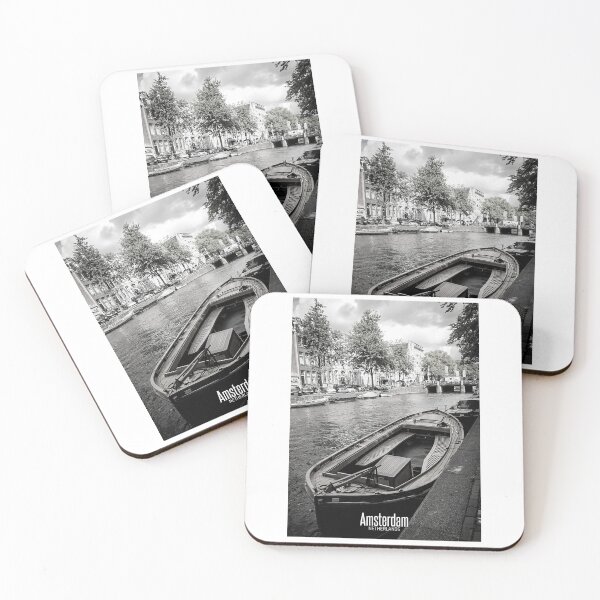 Item preview, Amsterdam Bridge and Canal Black and White Photo - Netherlands Love - Boat  designed and sold by SoccaTamam.
