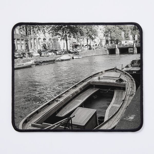 Item preview, Amsterdam Bridge and Canal Black and White Photo - Netherlands Love - Boat  designed and sold by SoccaTamam.