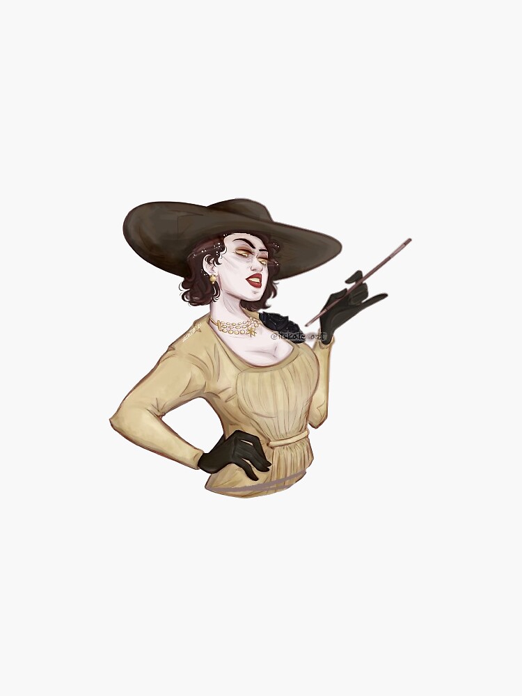 &ldquo;Lady Dimitrescu (no background and text version) - RE8&rdquo; Sticker for