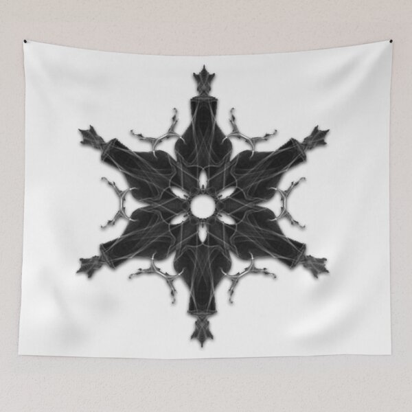 Item preview, psychedelic geometric mandala star black & white designed designed and sold by TrippyNature.