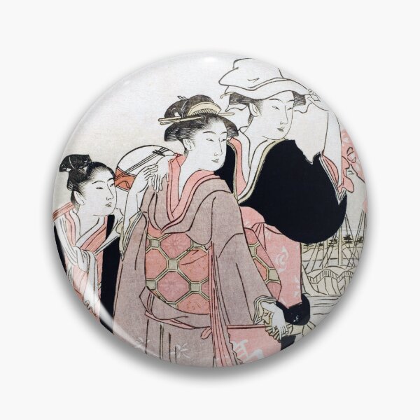 Item preview, Three Japanese women walking | 12 Hours of the 3rd Month | Hosoda Eishi | Ukiyo-e designed and sold by LaMadeleine.