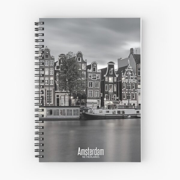 Item preview, Amsterdam Black and White Photo - Netherlands Love - Houses in Canal designed and sold by SoccaTamam.