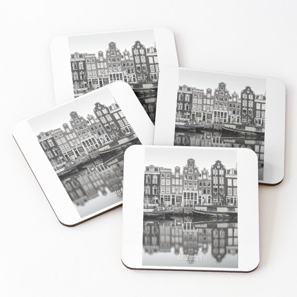 Item preview, Amsterdam Houses Black and White Photo - Netherlands Love - Dutch Canal designed and sold by SoccaTamam.