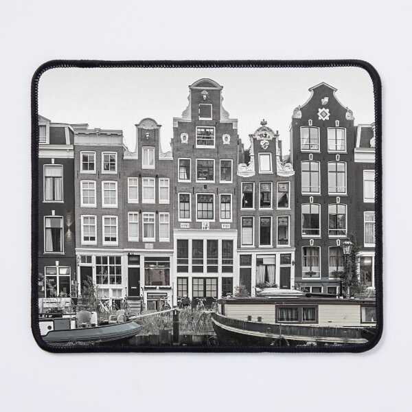 Item preview, Amsterdam Houses Black and White Photo - Netherlands Love - Dutch Canal designed and sold by SoccaTamam.