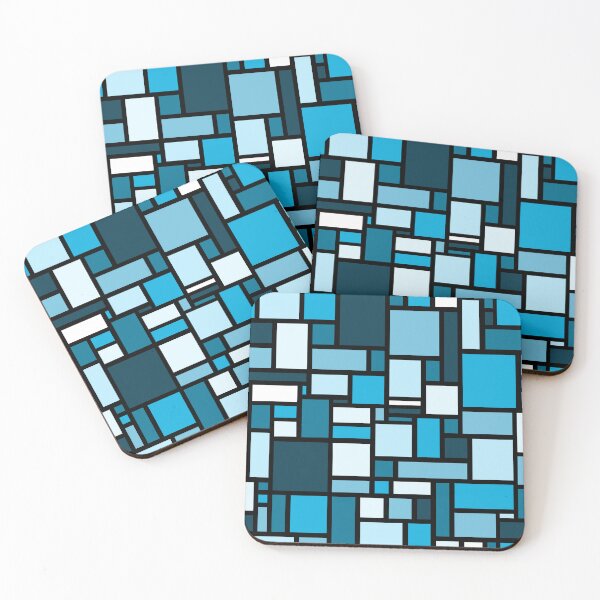 Item preview, Blue Square and Rectangle Geometric Patterns - Disco Vibes designed and sold by SemDesigns1.