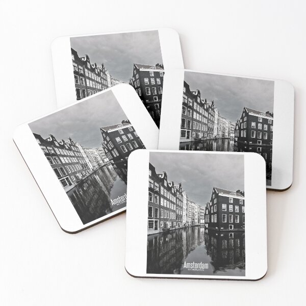 Item preview, Amsterdam Black and White Photo - Netherlands Love - Dutch Houses in Canal designed and sold by SoccaTamam.
