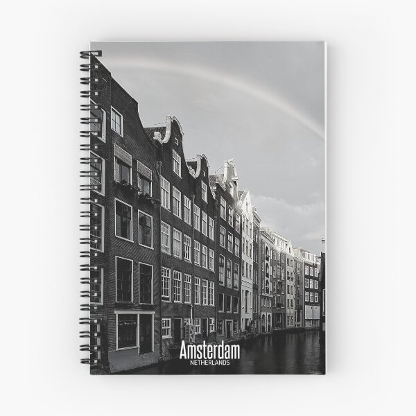 Item preview, Amsterdam Black and White Photo - Netherlands Lover - Houses in River Canal designed and sold by SoccaTamam.