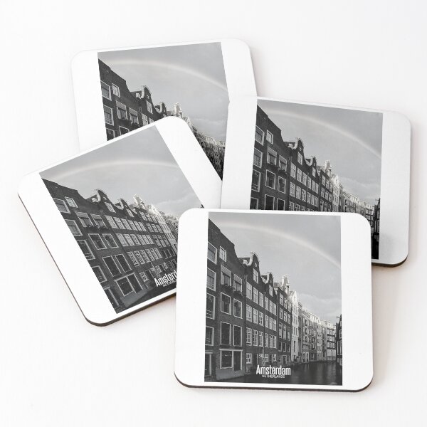 Item preview, Amsterdam Black and White Photo - Netherlands Lover - Houses in River Canal designed and sold by SoccaTamam.