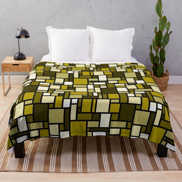 Item preview, Square and Rectangle Geometric Patterns - Disco Vibes - Yellow Brown designed and sold by SemDesigns1.