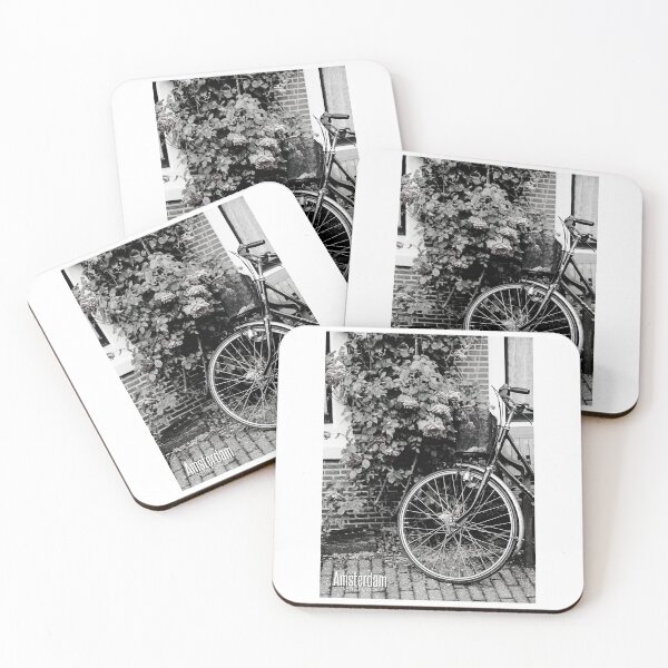 Item preview, Amsterdam Black and White Photo - Netherlands Love - Parked Bicycle 2 designed and sold by SoccaTamam.
