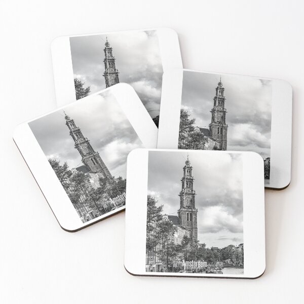 Item preview, Amsterdam Black and White Photo - Netherlands Love - Westerkerk Church designed and sold by SoccaTamam.