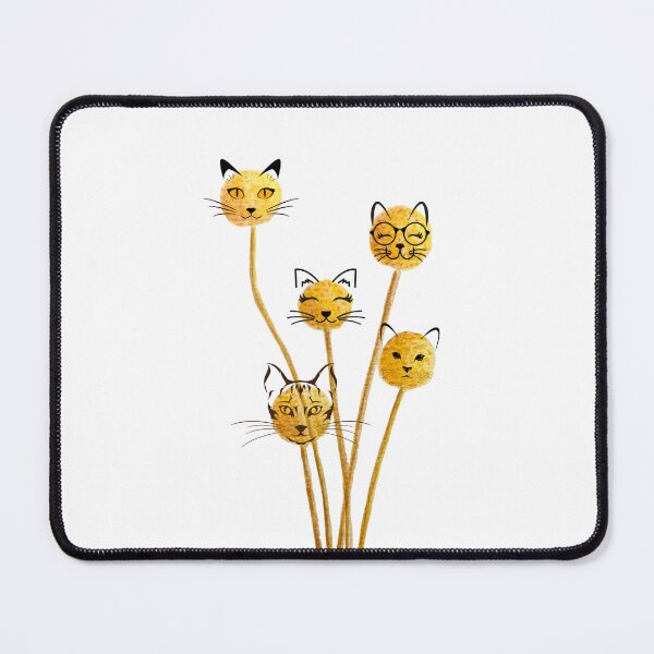 Item preview, Funny cat faces on tall yellow flowers, cute cat and nature lover gifts  designed and sold by Flowerartlovers.