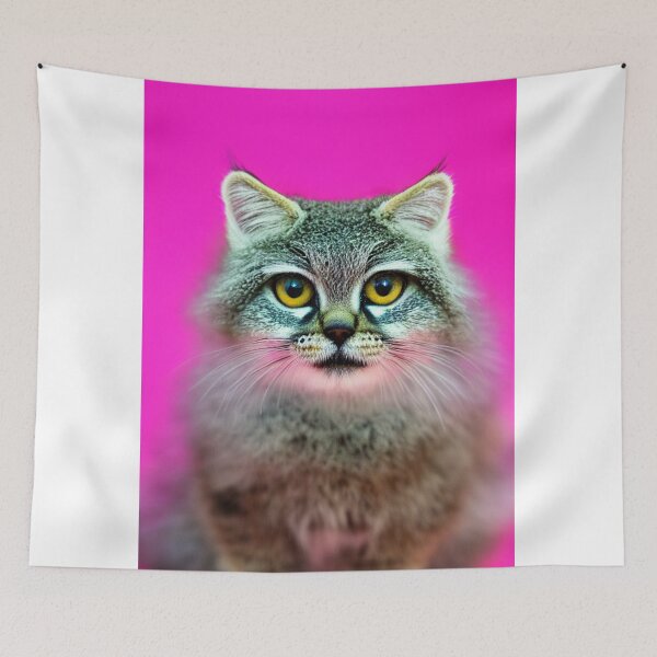 Item preview, Cat with pink background designed and sold by Bernsteinhaus.