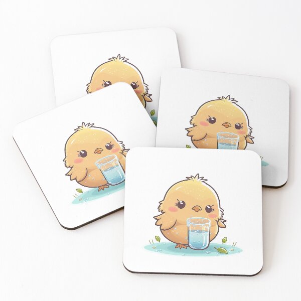Item preview, Lindo pollo kawaii bebiendo agua designed and sold by ffkj09.