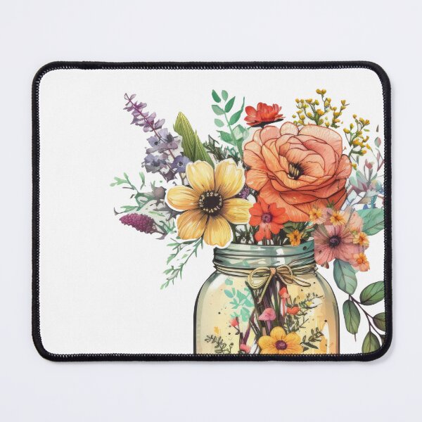 Item preview, Mason jar filled with flowers designed and sold by Marcus Burnette.
