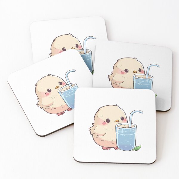 Item preview, Lindo pollo kawaii bebiendo agua designed and sold by ffkj09.
