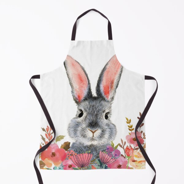 Item preview, Cute and funny rabbit in flowers designed and sold by MaryWatercolor.
