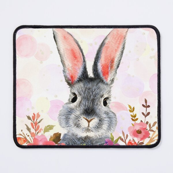Item preview, Cute and funny rabbit in flowers designed and sold by MaryWatercolor.