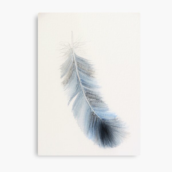 Item preview, Grey blue feather in watercolour designed and sold by LisaLeQuelenec.