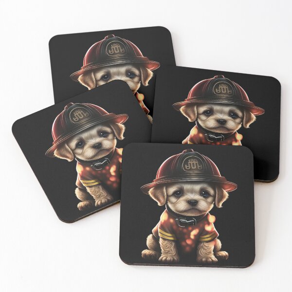 Item preview, a cute firefighter puppy designed and sold by popurbanart.