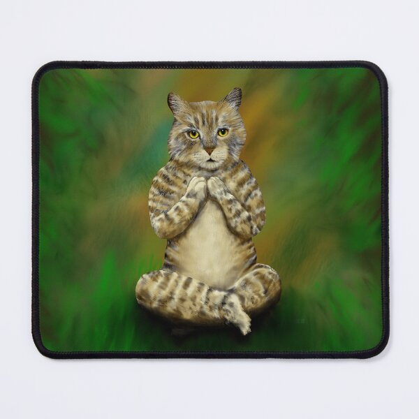 Item preview, BREATHE IN, RAGE OUT - MEDITATING YOGA CAT designed and sold by Danicus666.