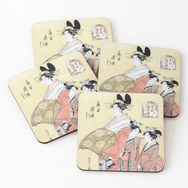Item preview, The Courtesan Takihime and Attendants | Chōbunsai Eishi | Ukiyo-e designed and sold by LaMadeleine.