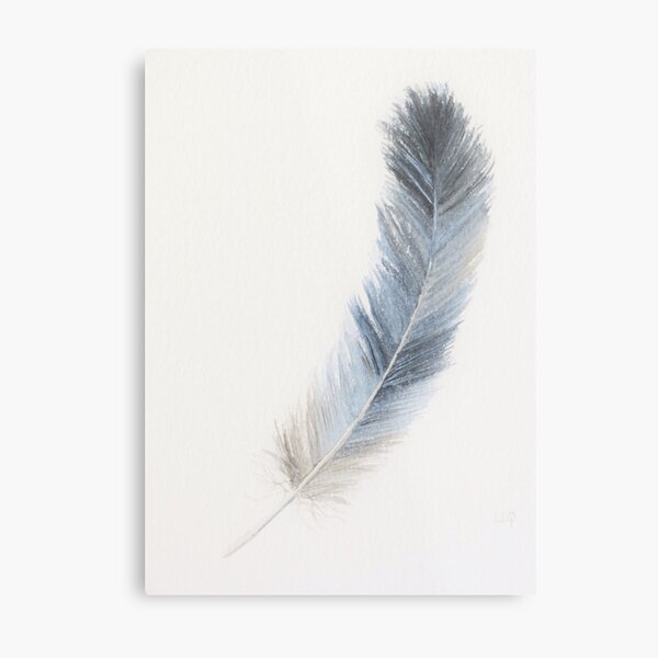 Item preview, Grey blue feather study in watercolour II designed and sold by LisaLeQuelenec.