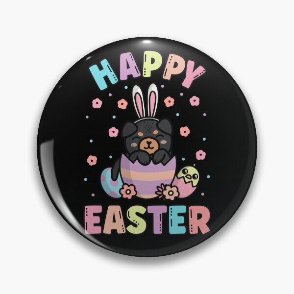 Item preview, Happy Easter Kawaii Bunny Rottweiler Cute Spring Egg Hunting designed and sold by JokeGysen.