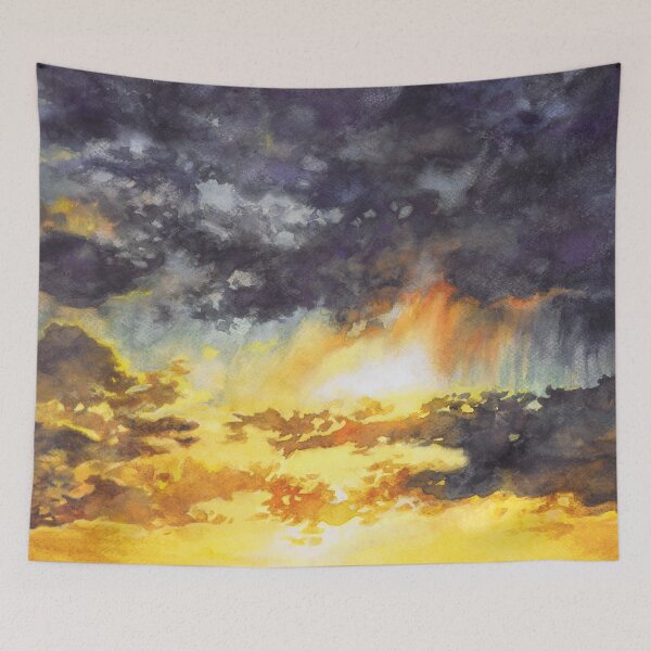 Item preview, Watercolor Sky No 5 - colorful rain clouds designed and sold by Katarzyna Kmiecik.