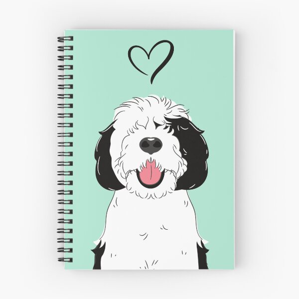 Item preview, LOVE Black and White Sheepadoodle 5 - green designed and sold by Lulupainting.