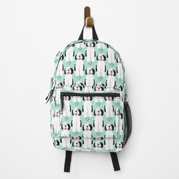 Item preview, LOVE Black and White Sheepadoodle 5 - green designed and sold by Lulupainting.