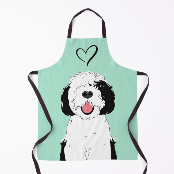 Item preview, LOVE Black and White Sheepadoodle 5 - green designed and sold by Lulupainting.