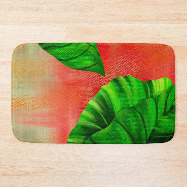 Item preview, Tropical leaves on the red wall  designed and sold by Nora Gad.