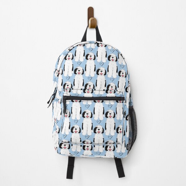 Item preview, LOVE Black and White Sheepadoodle 4 - Baby Blue designed and sold by Lulupainting.