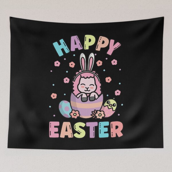 Item preview, Happy Easter Kawaii Bunny Llama Cute Spring Egg Hunting designed and sold by JokeGysen.