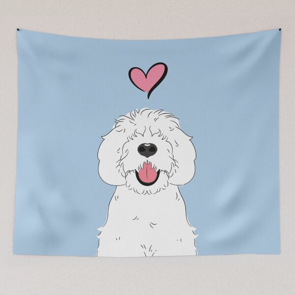 Item preview, LOVE White Sheepadoodle  designed and sold by Lulupainting.