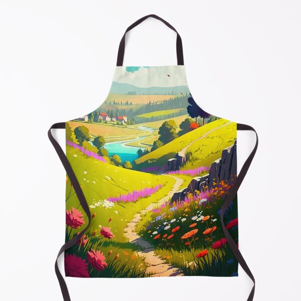 Artikelvorschau, Countryside dotted with colorful wildflowers Painting #4 entworfen und verkauft von Artistic Pandas.