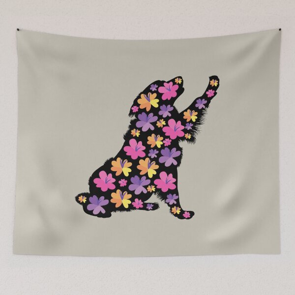 Item preview, Silhouette of Bernese Mountain Dog with Spring Flowers designed and sold by SeasonalDogs.